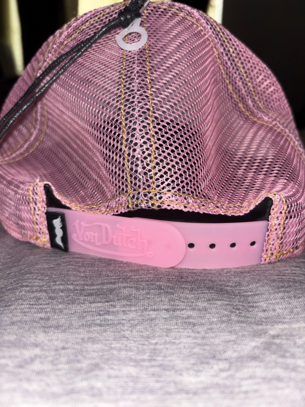 Von Dutch Black Trucker Cap with Pink Patch and Multicolor Logos - Picture 2 of 4